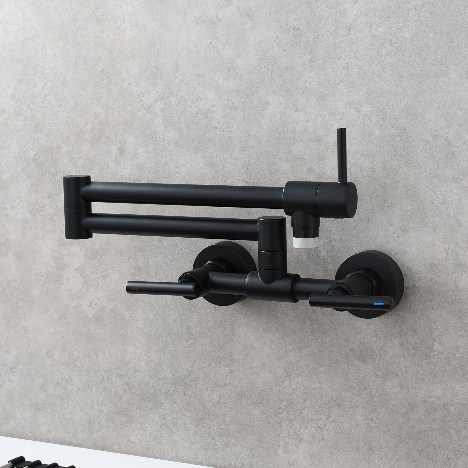 Tecmolog Pot Filler Faucet Wall Mounted Kitchen Faucet with Dual Switch Double Handle Taps,BC1243