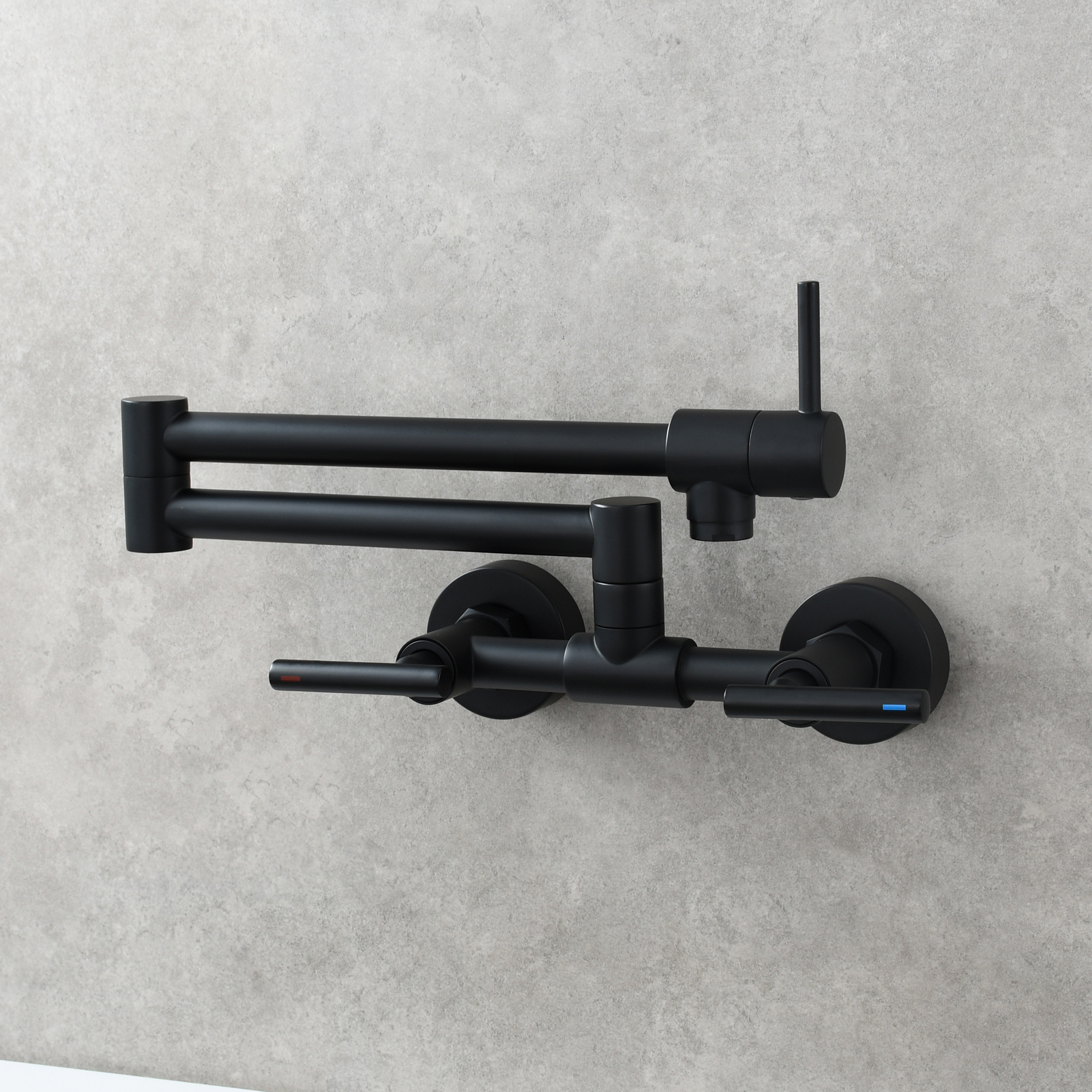 Tecmolog Pot Filler Faucet Wall Mounted Kitchen Faucet with Dual Switch Double Handle Taps,BC1243
