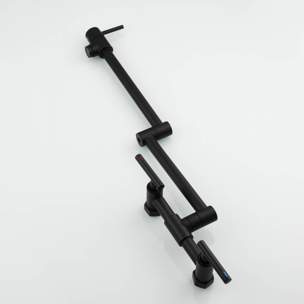 Tecmolog Pot Filler Faucet Wall Mounted Kitchen Faucet with Dual Switch Double Handle Taps,BC1243