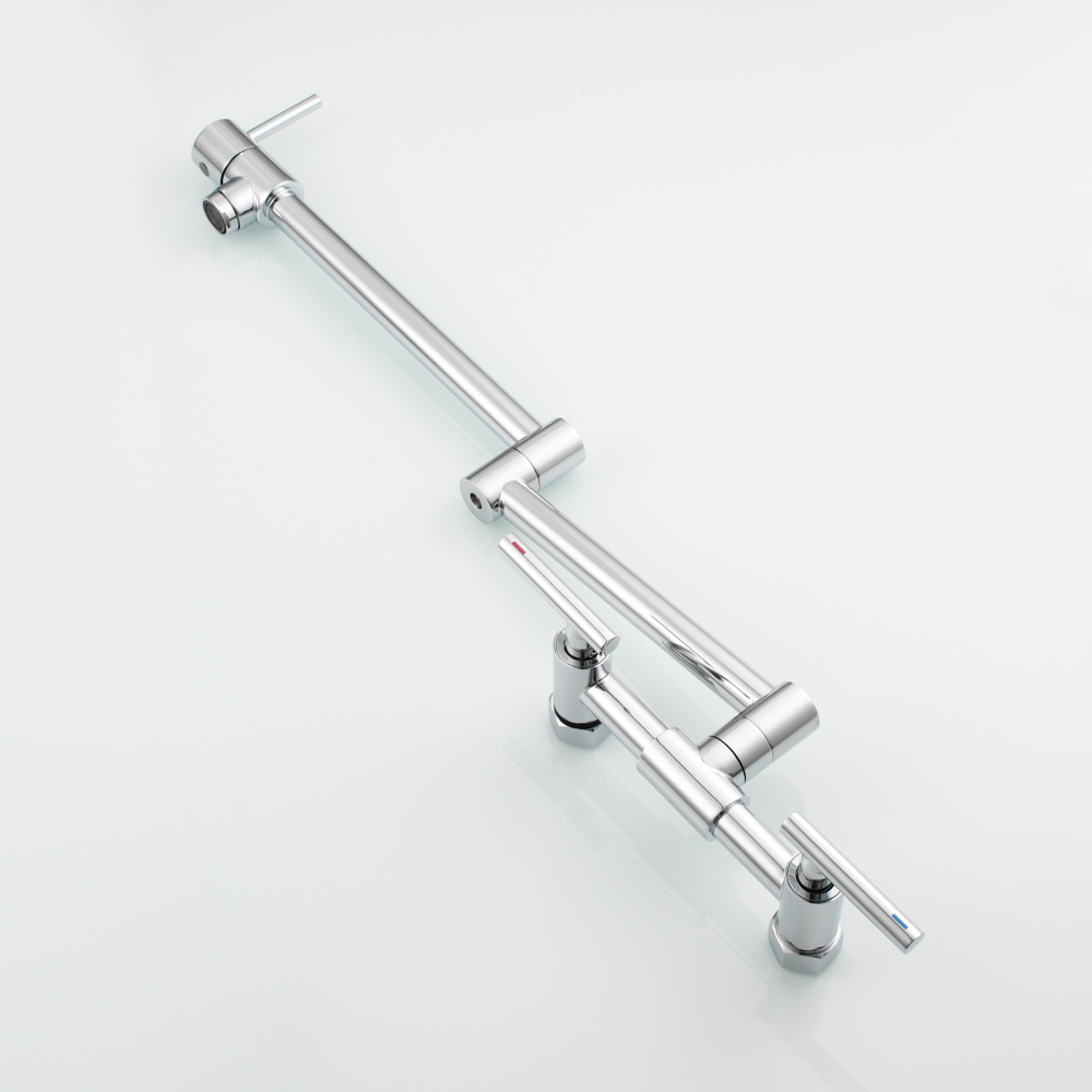 Tecmolog Pot Filler Faucet Wall Mounted Kitchen Faucet with Dual Switch Double Handle Taps,BC1243