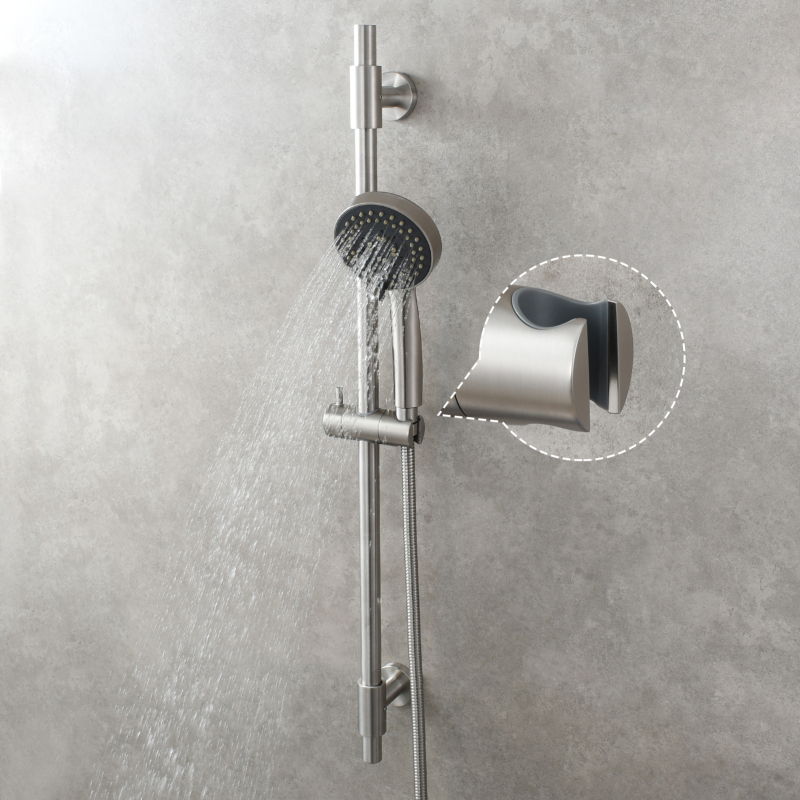 Tecmolog Stainless Steel Shower Slide Bar with Height/Angle Hangheld 5 Function Shower Head,SBH268-78