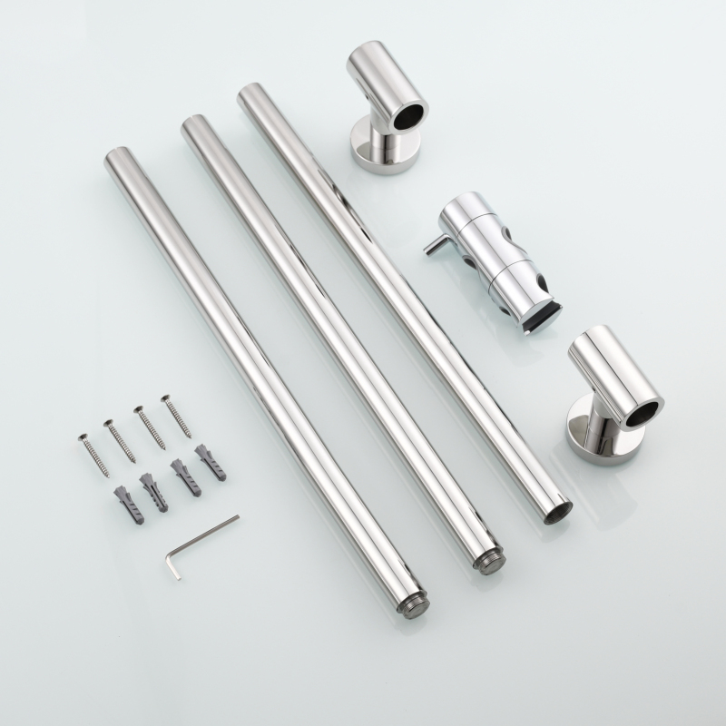 Tecmolog Stainless Steel Shower Slide Bar with Height/Angle Hangheld 5 Function Shower Head,SBH268-78