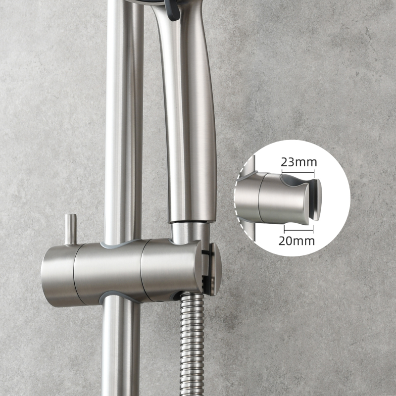 Tecmolog Stainless Steel Shower Slide Bar with Height/Angle Hangheld 5 Function Shower Head,SBH268-78