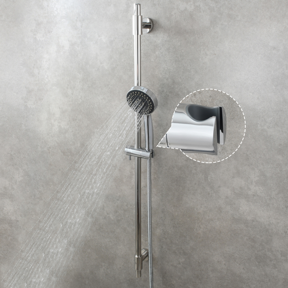 Tecmolog Stainless Steel Shower Slide Bar with Height/Angle Hangheld 5 Function Shower Head,SBH268-78