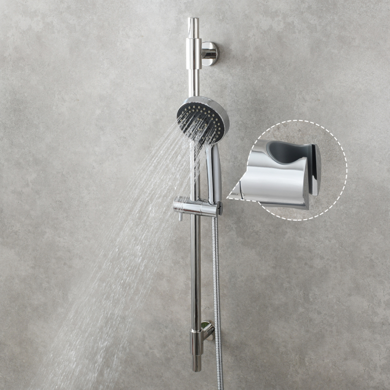 Tecmolog Stainless Steel Shower Slide Bar with Height/Angle Hangheld 5 Function Shower Head,SBH268-78