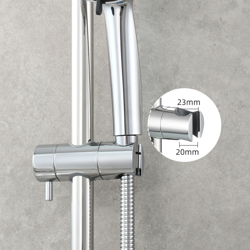 Tecmolog Stainless Steel Shower Slide Bar with Height/Angle Hangheld 5 Function Shower Head,SBH268-78