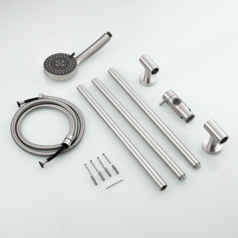 Tecmolog Stainless Steel Shower Slide Bar with Height/Angle Hangheld 5 Function Shower Head,SBH268-78