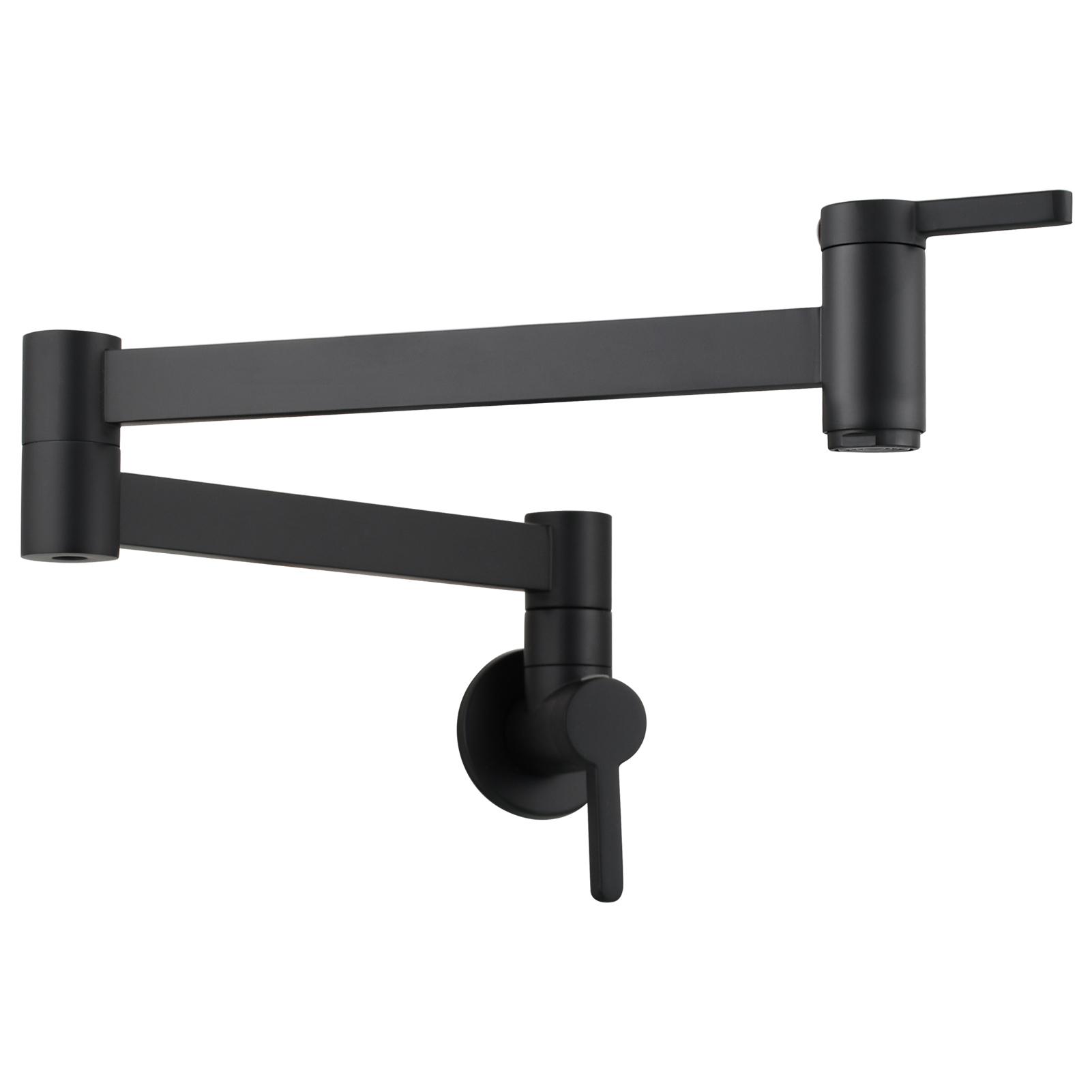 Tecmolog Kitchen Faucet Wall Mount Pot Filler Faucet Brass 360 Rotatable Folding Lengthened with Double Joint Swing Arms,2 Handles Control Water Nickel/Chome/Black/Golden/Brushed Brass