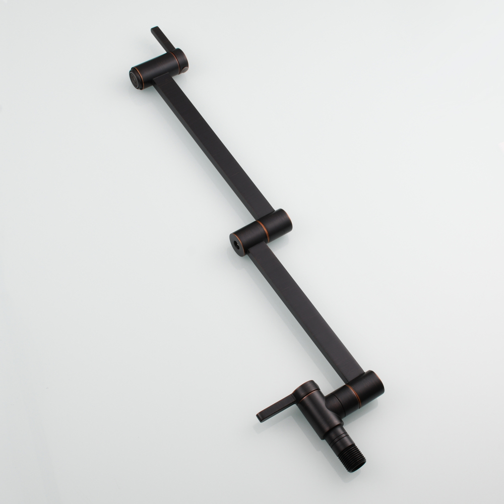 Tecmolog Kitchen Faucet Wall Mount Pot Filler Faucet Brass 360 Rotatable Folding Lengthened with Double Joint Swing Arms,2 Handles Control Water Nickel/Chome/Black/Golden/Brushed Brass