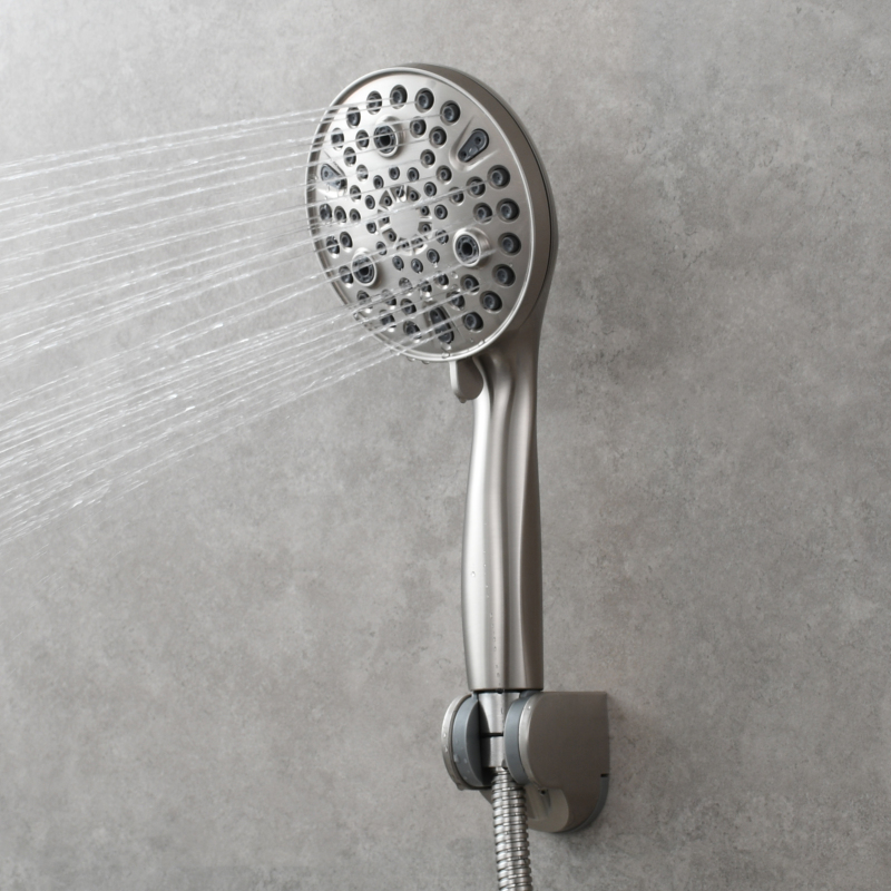 Tecmolog ABS Plastic Handheld Shower,Bathroom High Pressure Ten-Functions Showerhead,Chrome,Black,Brushed Nickel,BS168