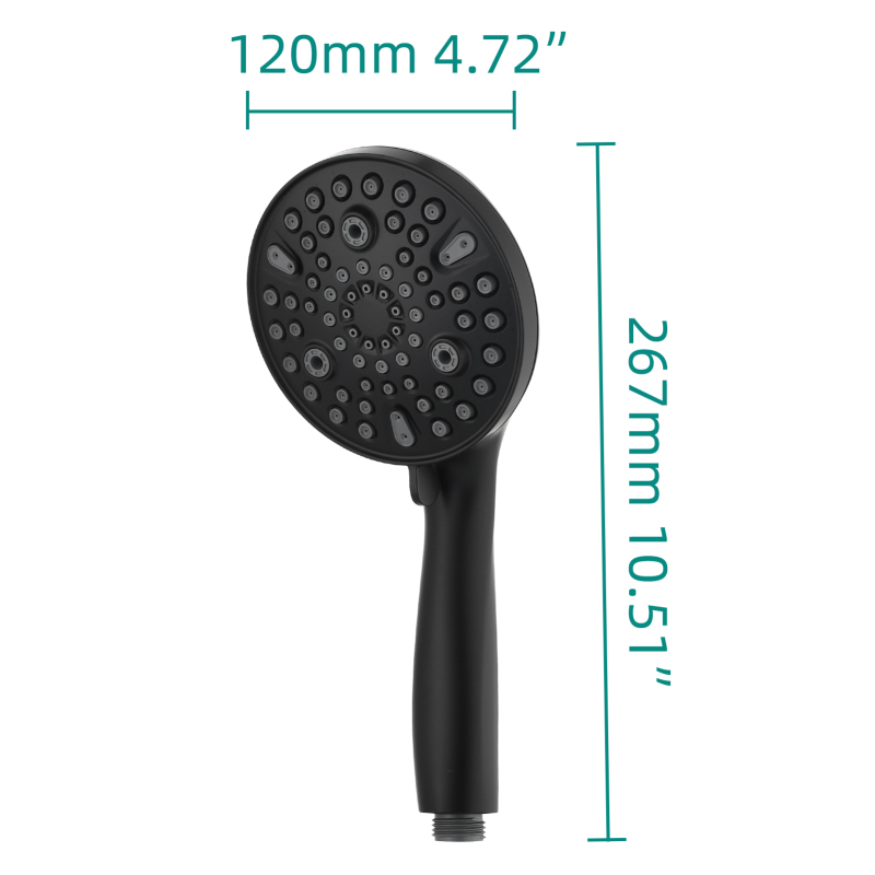 Tecmolog ABS Plastic Handheld Shower,Bathroom High Pressure Ten-Functions Showerhead,Chrome,Black,Brushed Nickel,BS168