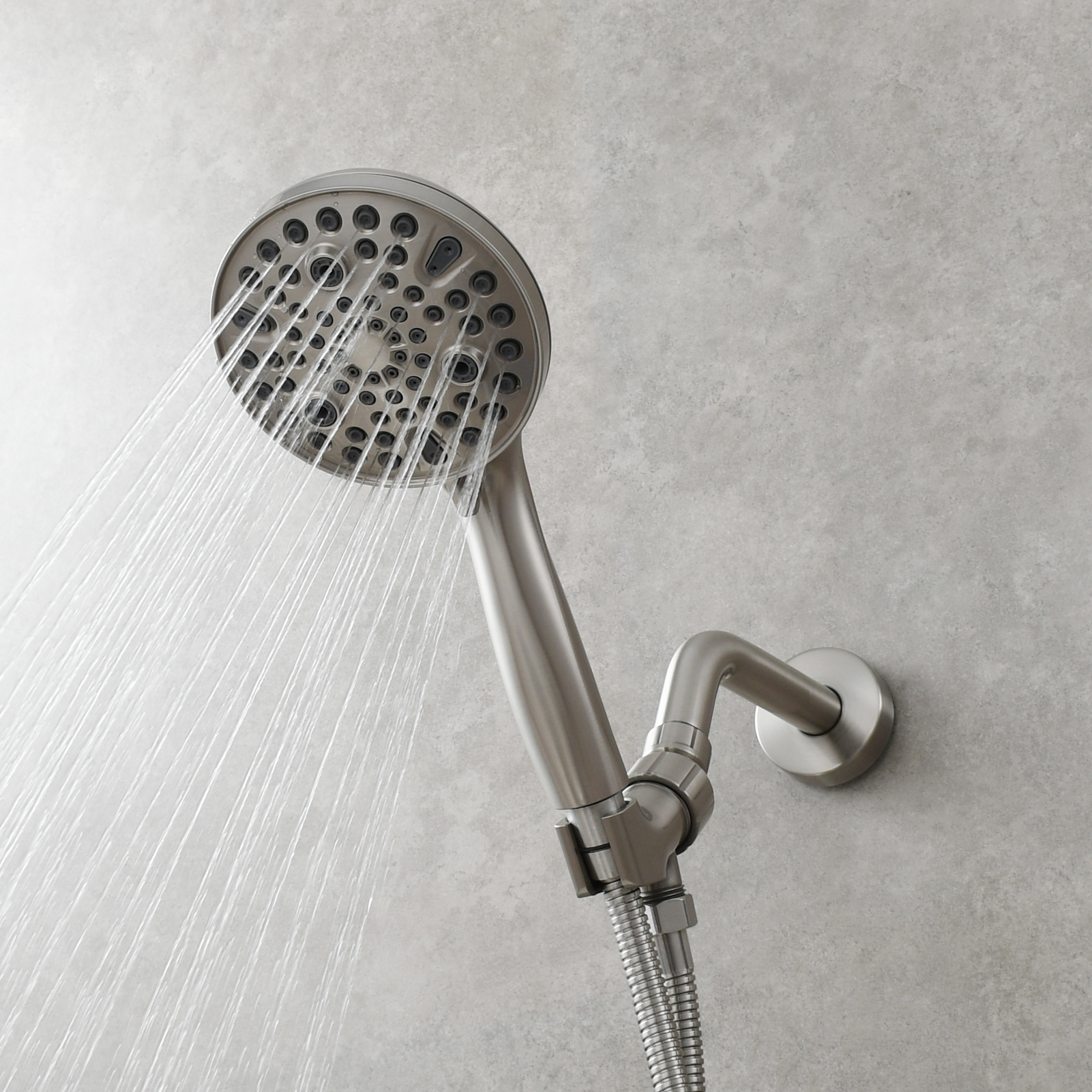 Tecmolog ABS Plastic Handheld Shower,Bathroom High Pressure Ten-Functions Showerhead,Chrome,Black,Brushed Nickel,BS168