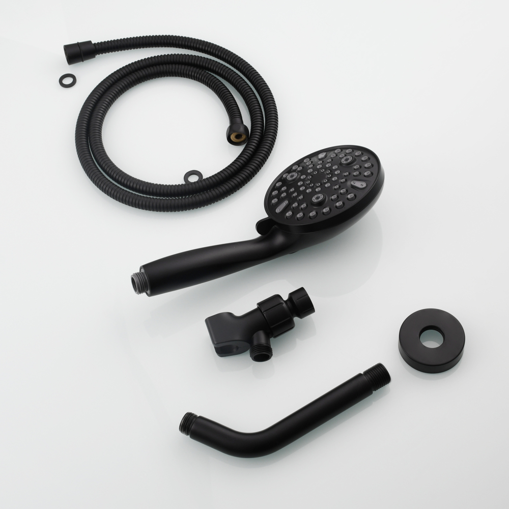 Tecmolog ABS Plastic Handheld Shower,Bathroom High Pressure Ten-Functions Showerhead,Chrome,Black,Brushed Nickel,BS168