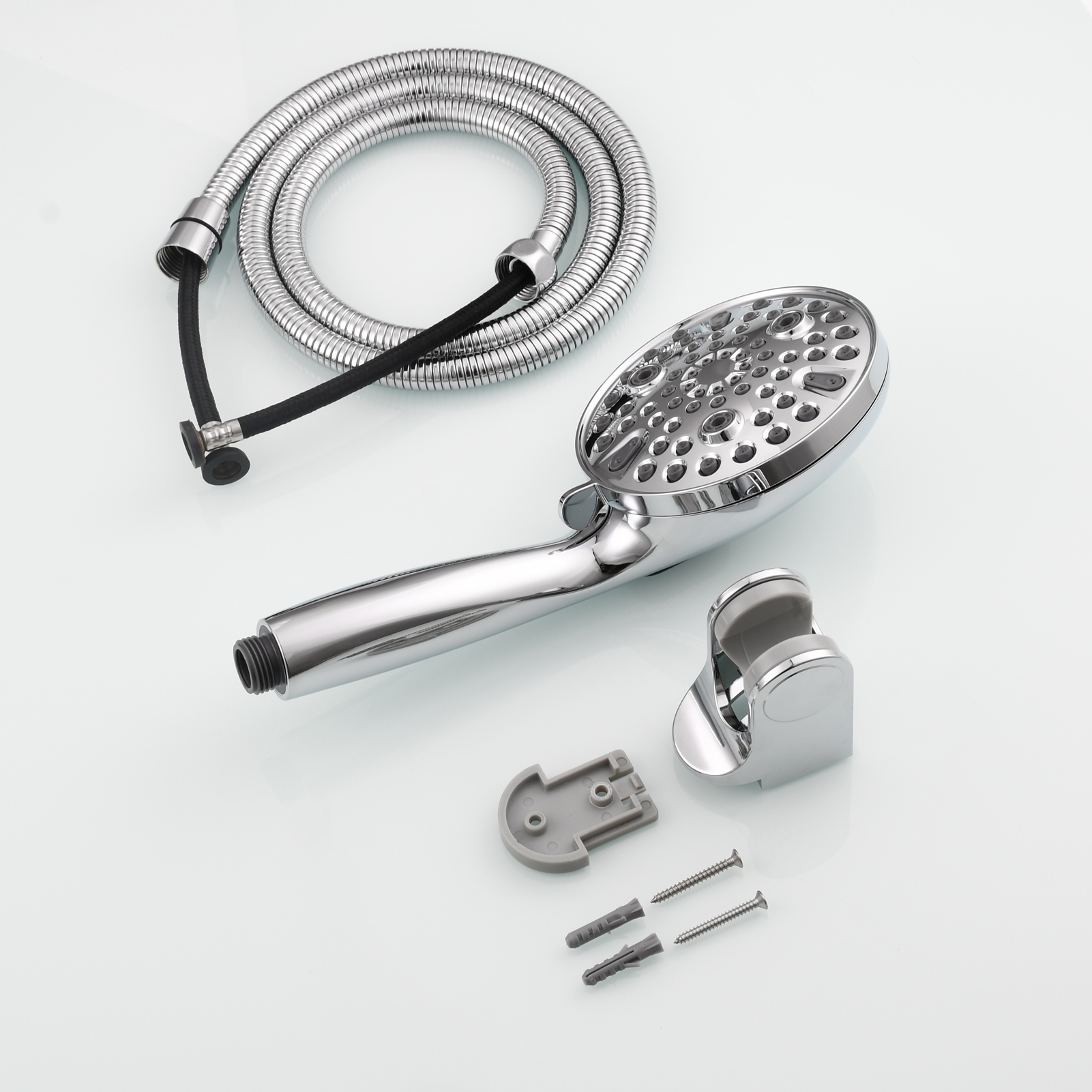 Tecmolog ABS Plastic Handheld Shower,Bathroom High Pressure Ten-Functions Showerhead,Chrome,Black,Brushed Nickel,BS168