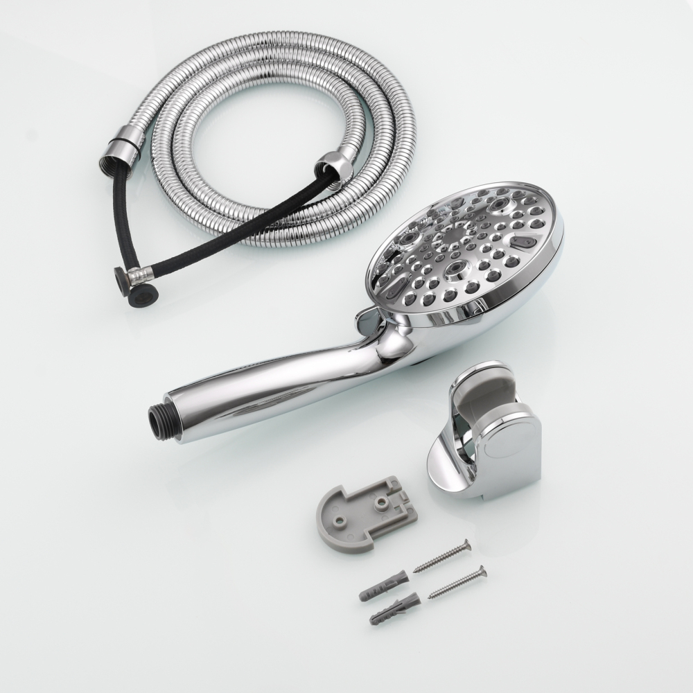 Tecmolog ABS Plastic Handheld Shower,Bathroom High Pressure Ten-Functions Showerhead,Chrome,Black,Brushed Nickel,BS168