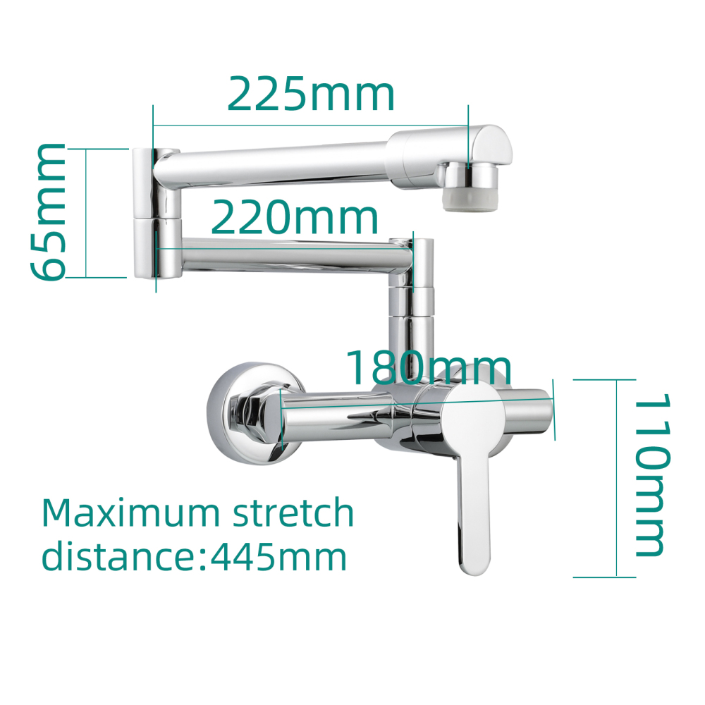 Tecmolog Brass Bathroom Black Folding Faucet Hot and Cold Kitchen Faucet Taps,BB1211A