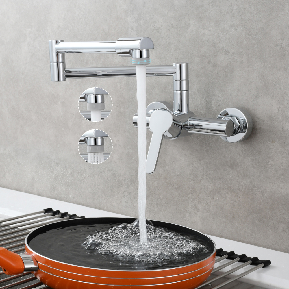 Tecmolog Brass Bathroom Black Folding Faucet Hot and Cold Kitchen Faucet Taps,BB1211A