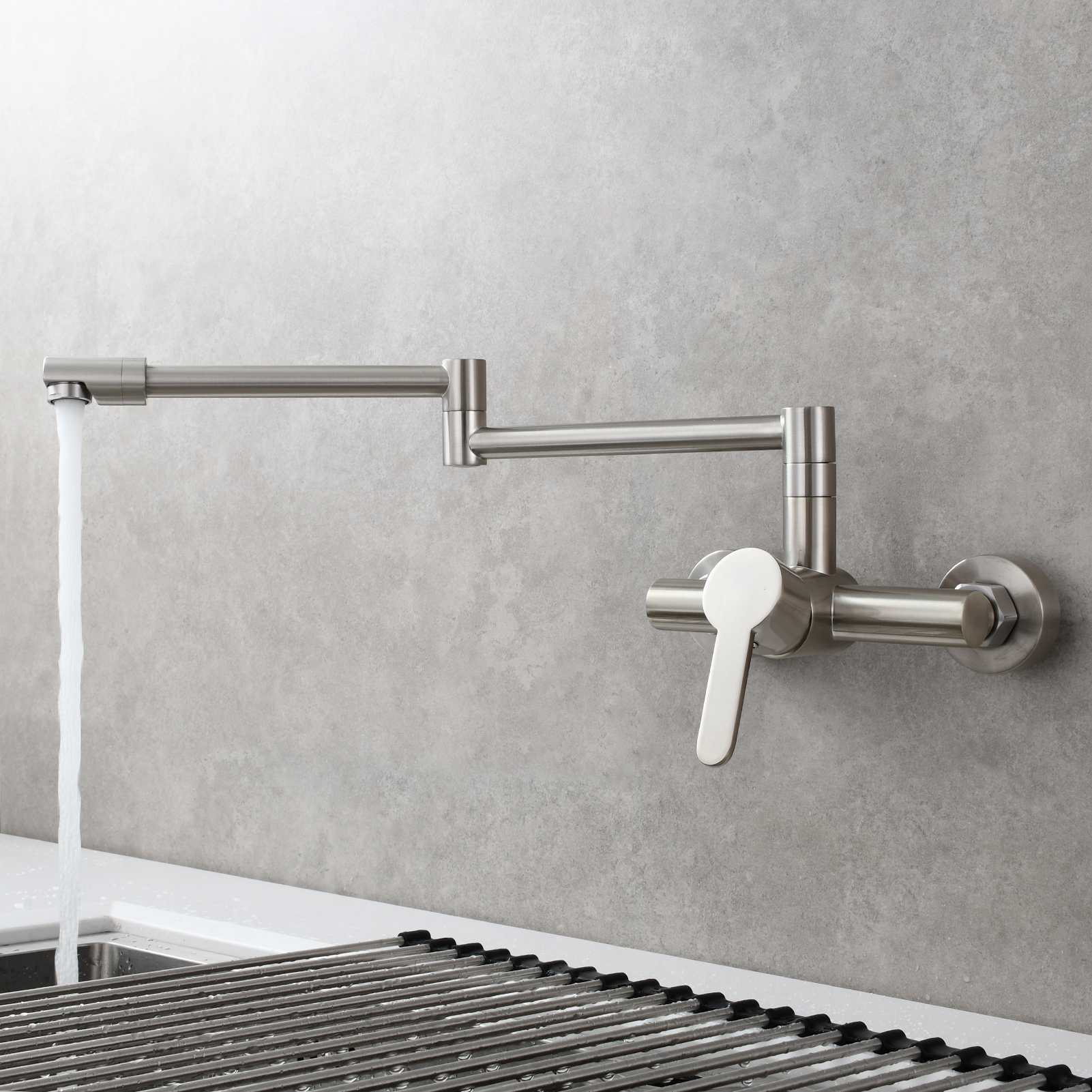 Tecmolog Brass Bathroom Black Folding Faucet Hot and Cold Kitchen Faucet Taps,BB1211A