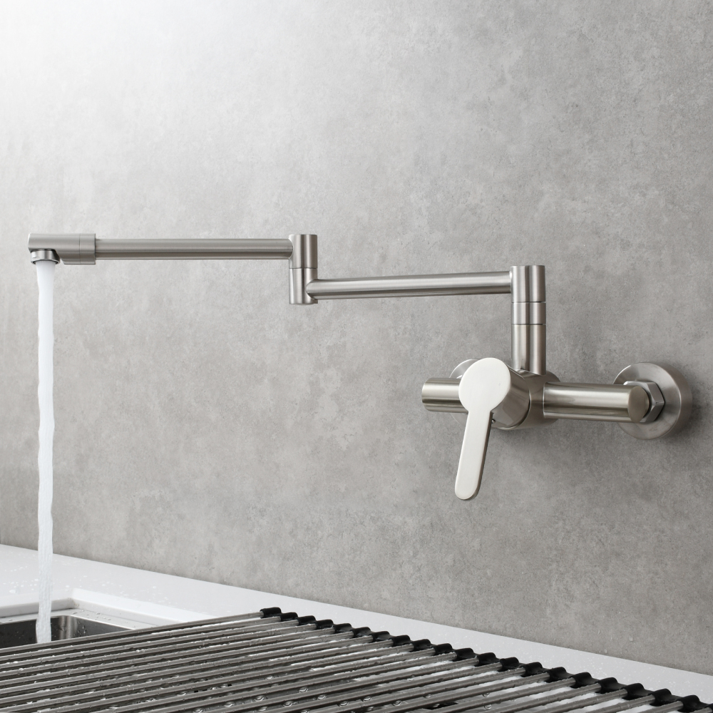 Tecmolog Brass Bathroom Black Folding Faucet Hot and Cold Kitchen Faucet Taps,BB1211A