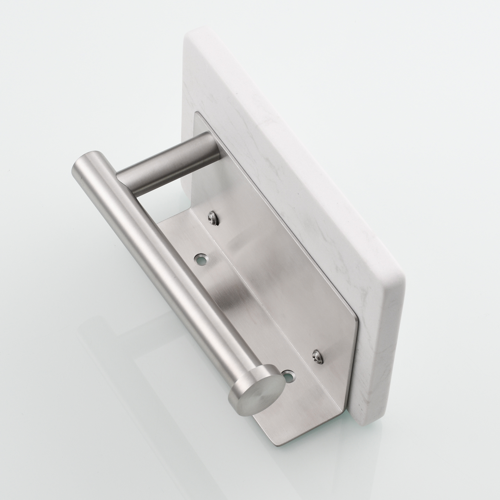 Tecmolog 304 Stainless Steel Brushed Nickel Toilet Paper Holder with Natural Marble Shelf,Screw Wall Mounted,SBH269NA