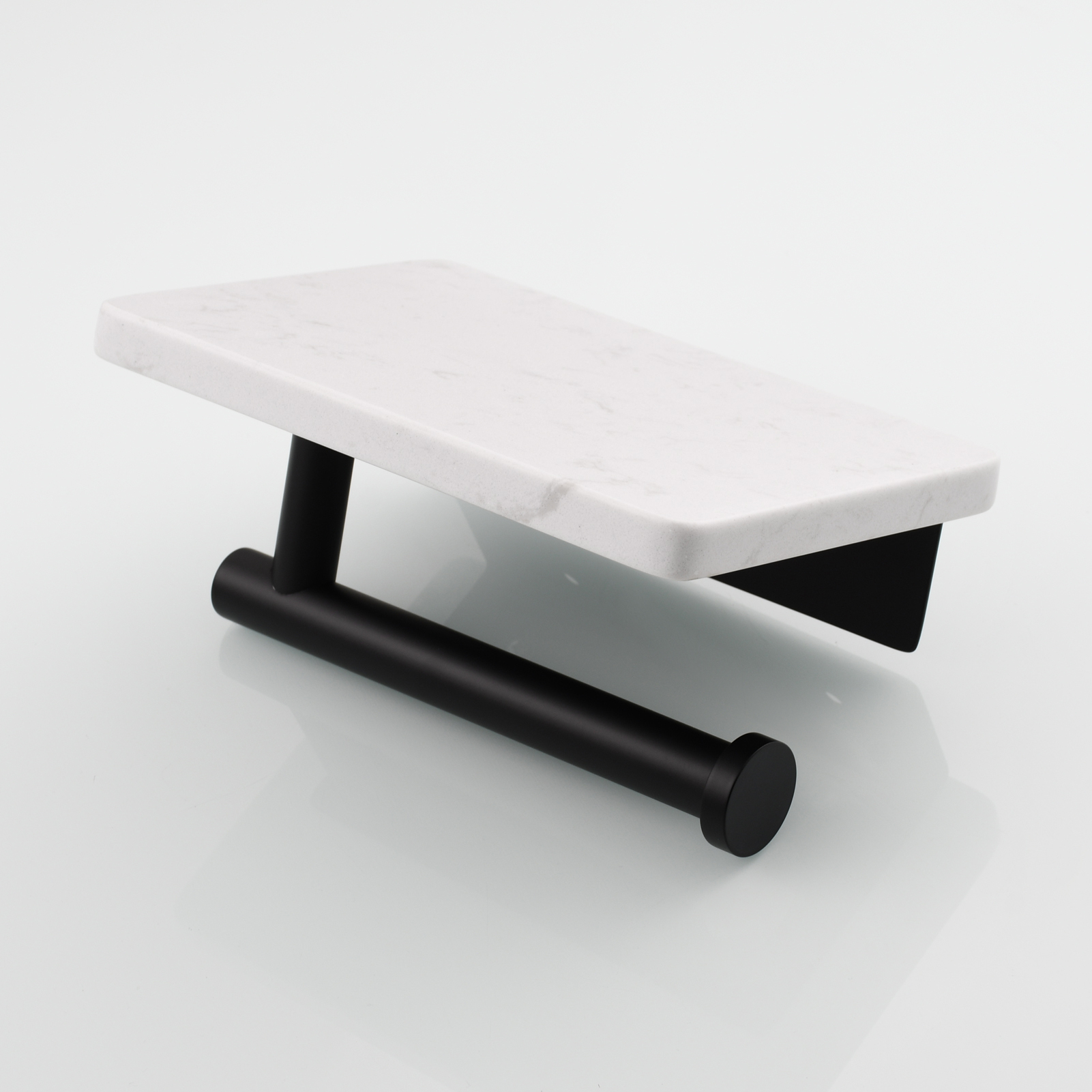 Tecmolog 304 Stainless Steel Brushed Nickel Toilet Paper Holder with Natural Marble Shelf,Screw Wall Mounted,SBH269NA