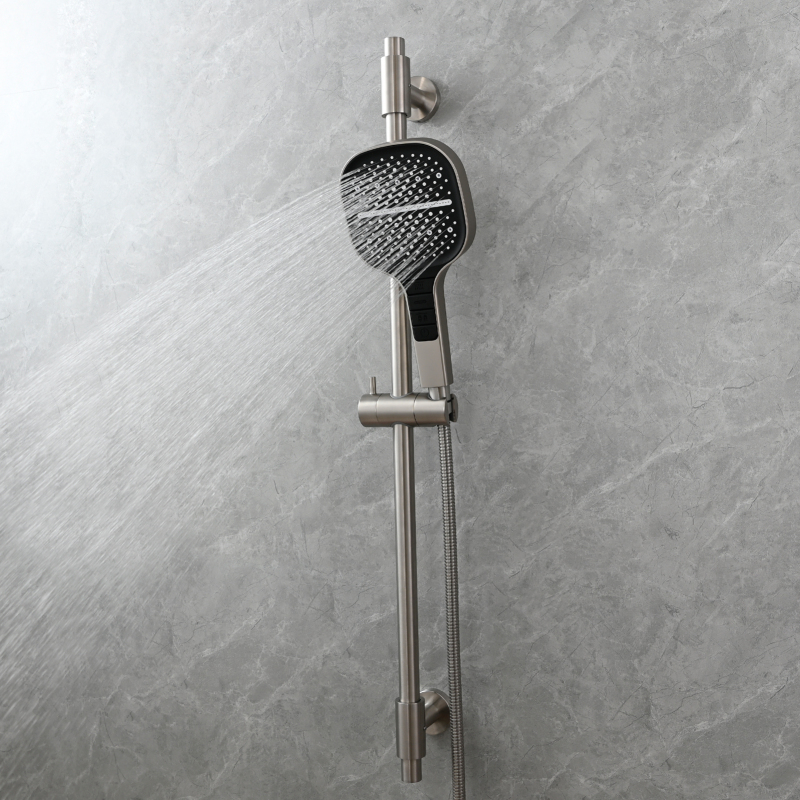 Tecmolog Stainless Steel Shower Slide Bar with Height/Angle Hangheld 5 Function Shower Head,SBH268-78