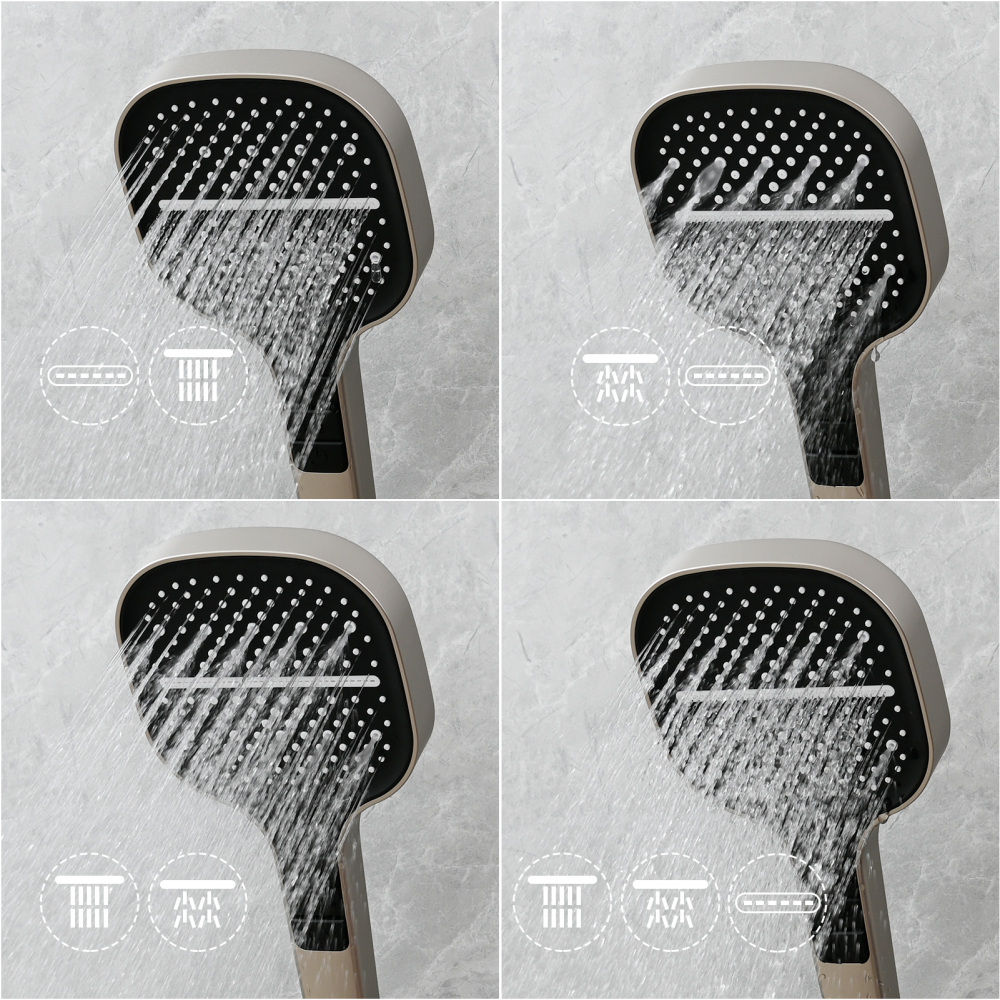 Tecmolog Stainless Steel Shower Slide Bar with Height/Angle Hangheld 5 Function Shower Head,SBH268-78