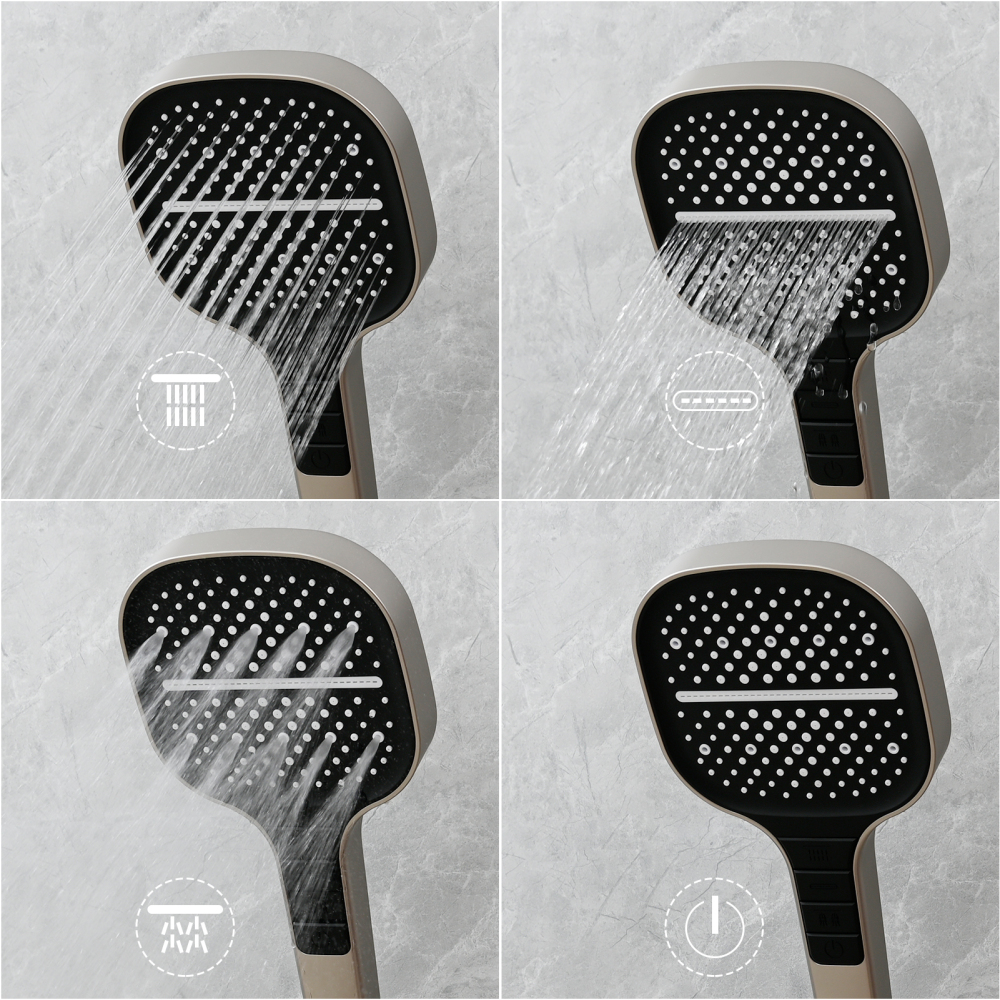 Tecmolog Stainless Steel Shower Slide Bar with Height/Angle Hangheld 5 Function Shower Head,SBH268-78