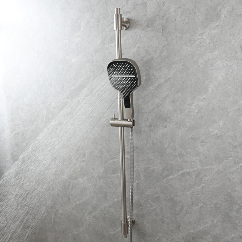 Tecmolog Stainless Steel Shower Slide Bar with Height/Angle Hangheld 5 Function Shower Head,SBH268-78