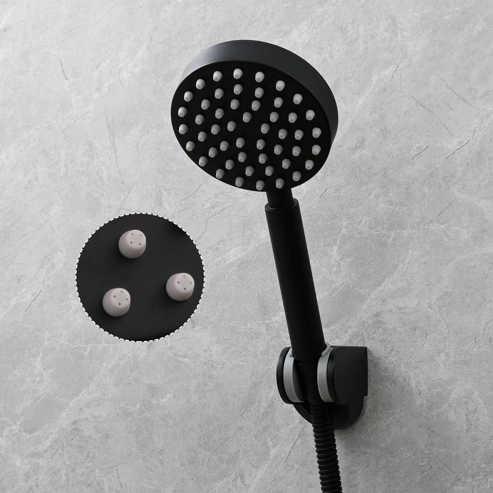 Tecmolog Stainless Steel Pressurized Shower Head,Brushed Nickel Bathroom Handheld Shower Head,BS171