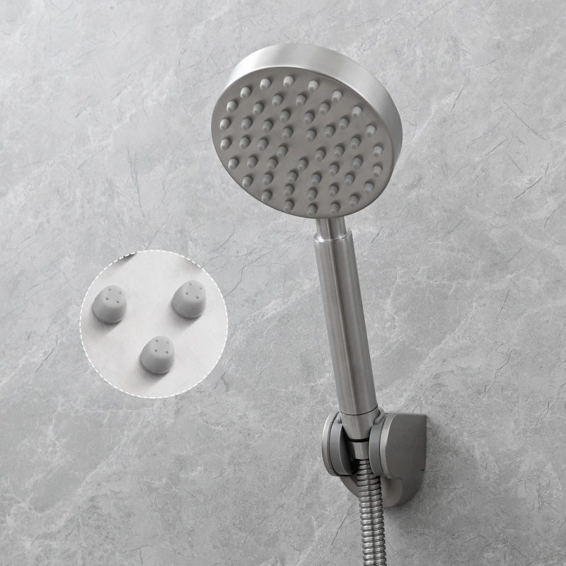 Tecmolog Stainless Steel Pressurized Shower Head,Brushed Nickel Bathroom Handheld Shower Head,BS171