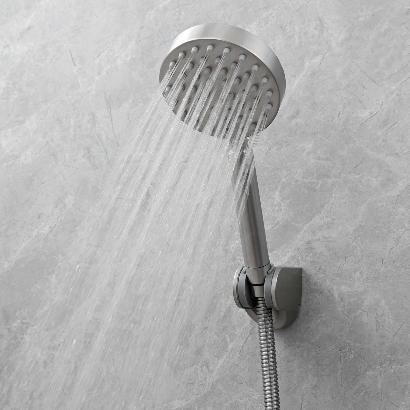 Tecmolog Stainless Steel Pressurized Shower Head,Brushed Nickel Bathroom Handheld Shower Head,BS171