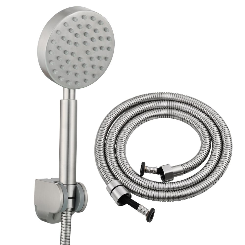 Tecmolog Stainless Steel Pressurized Shower Head,Brushed Nickel Bathroom Handheld Shower Head,BS171