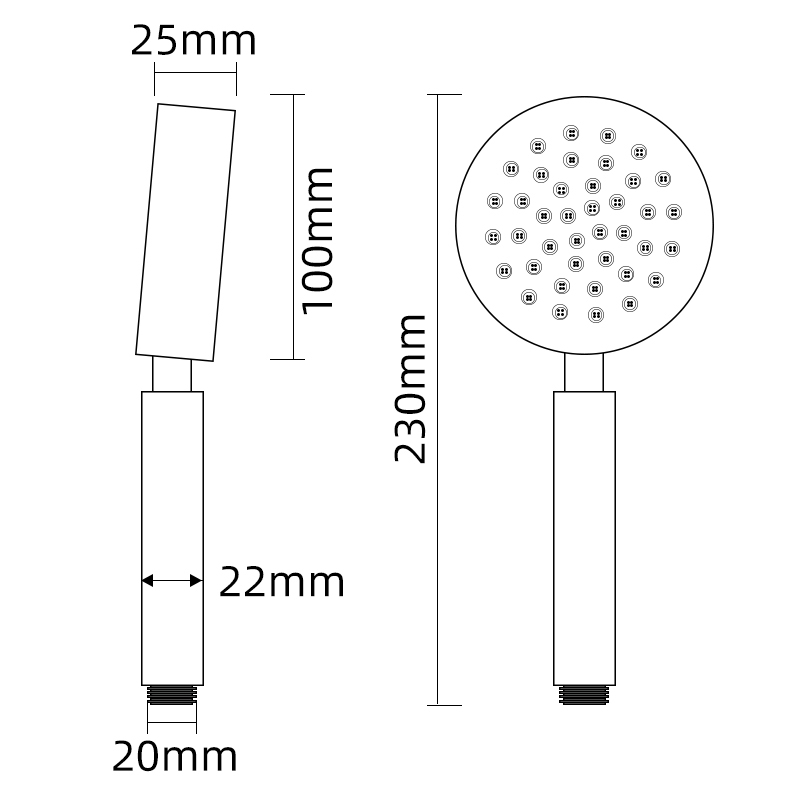 Tecmolog Stainless Steel Pressurized Shower Head,Brushed Nickel Bathroom Handheld Shower Head,BS171