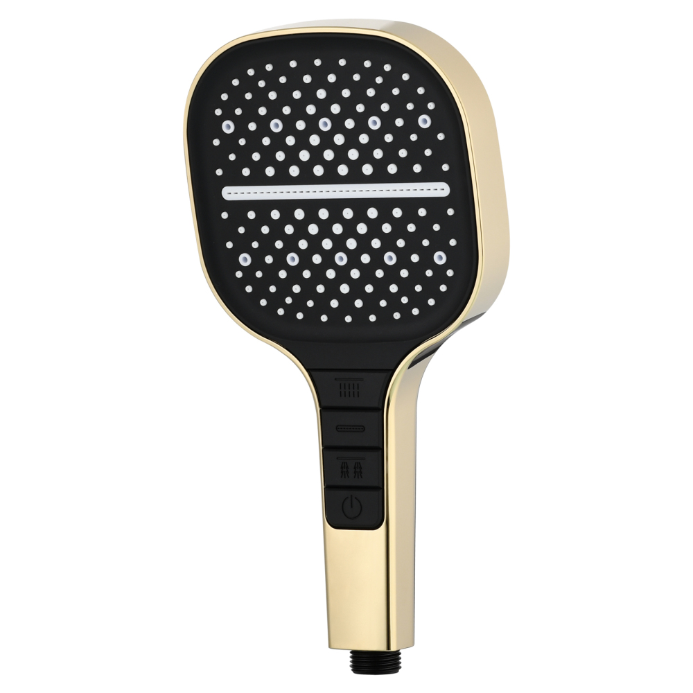 Tecmolog High-Pressure 7 settings Hand Shower with Shut Off Water Button, Shower Head with 5 Foot Hose & Adjustable Angle Bracket, BS170