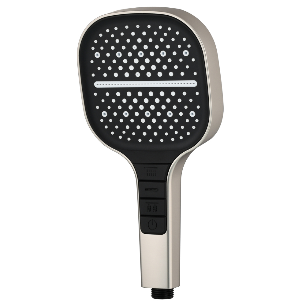 Tecmolog High-Pressure 7 settings Hand Shower with Shut Off Water Button, Shower Head with 5 Foot Hose & Adjustable Angle Bracket, BS170