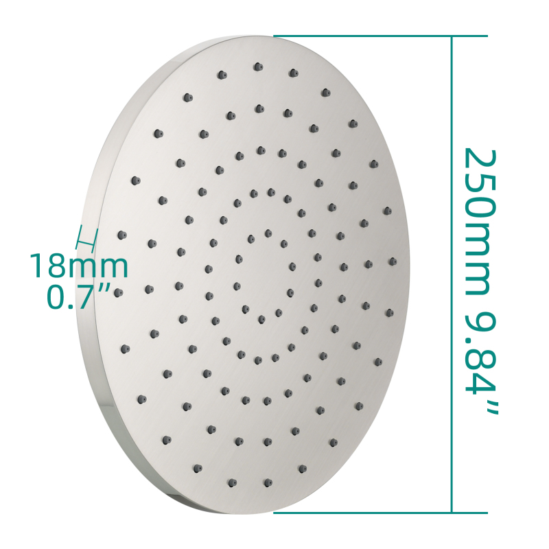 Tecmolog ABS Plastic 10 inch Shower Head,Brushed Nickel High Pressure Rainfall Shower Head,BD167NA