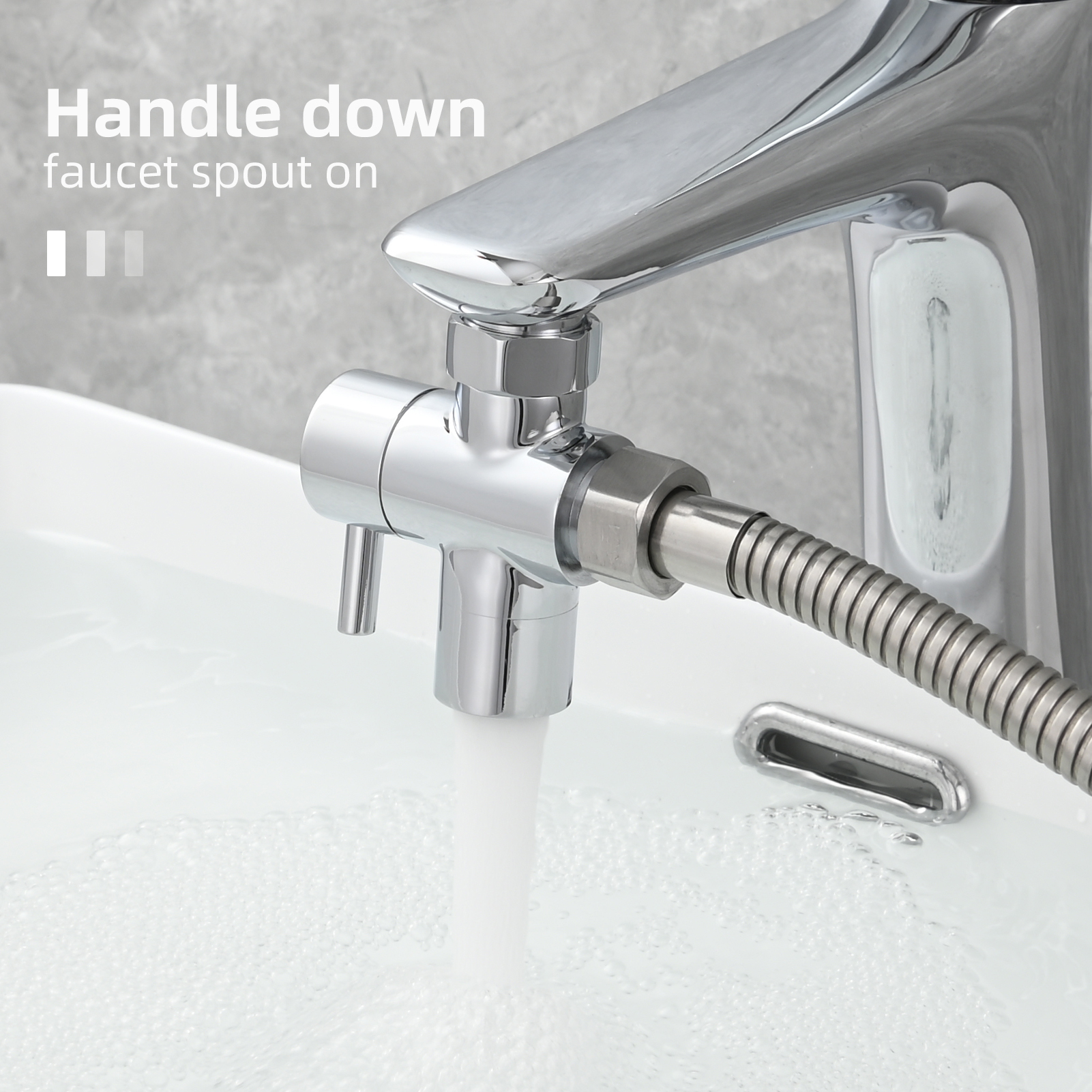 Tecmolog Toilet Sprayer Kit Stainless Steel Hand Held Sprayer Diaper Sprayer Shattaf with Diverter Valve,holder,1.2m hose,WS024F7A