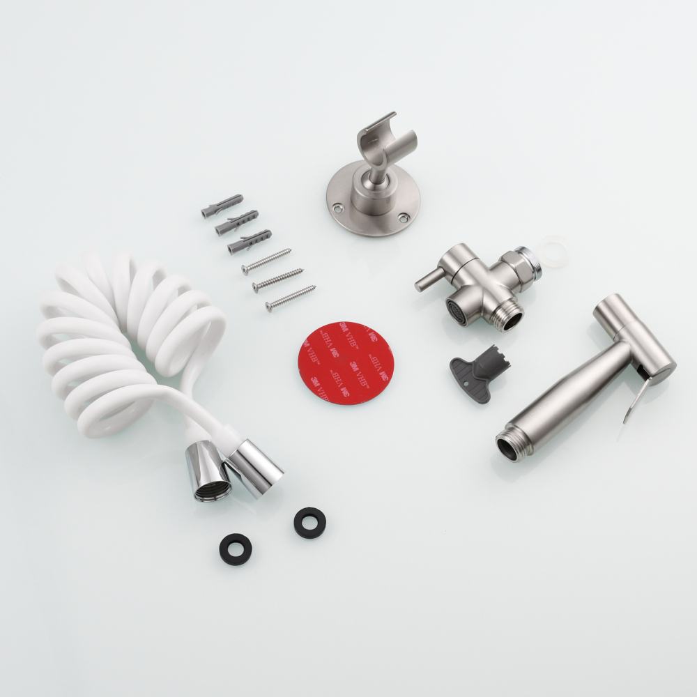 Tecmolog Faucet Bidet Sprayer Kit for Basin, Handheld Bidet Sprayer with G1/2 Faucet Diverter, Hose and Height Adjustable Holder for Personal Hygiene, Pet Shower, Baby Cloth Diaper Washing