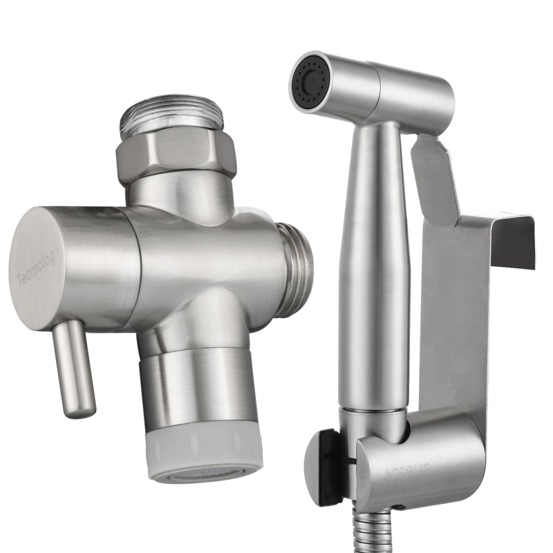 Tecmolog Handheld Bidet Sprayer for Sink Faucet, Bathroom Faucet Bidet Sprayer Set for Pet Shower and Personal Hygiene, Warm Water Baby Cloth Diaper Sprayer