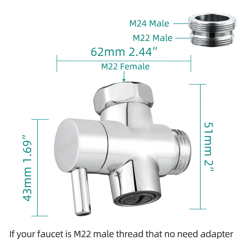 Tecmolog Handheld Bidet Sprayer for Sink Faucet, Bathroom Faucet Bidet Sprayer Set for Pet Shower and Personal Hygiene, Warm Water Baby Cloth Diaper Sprayer