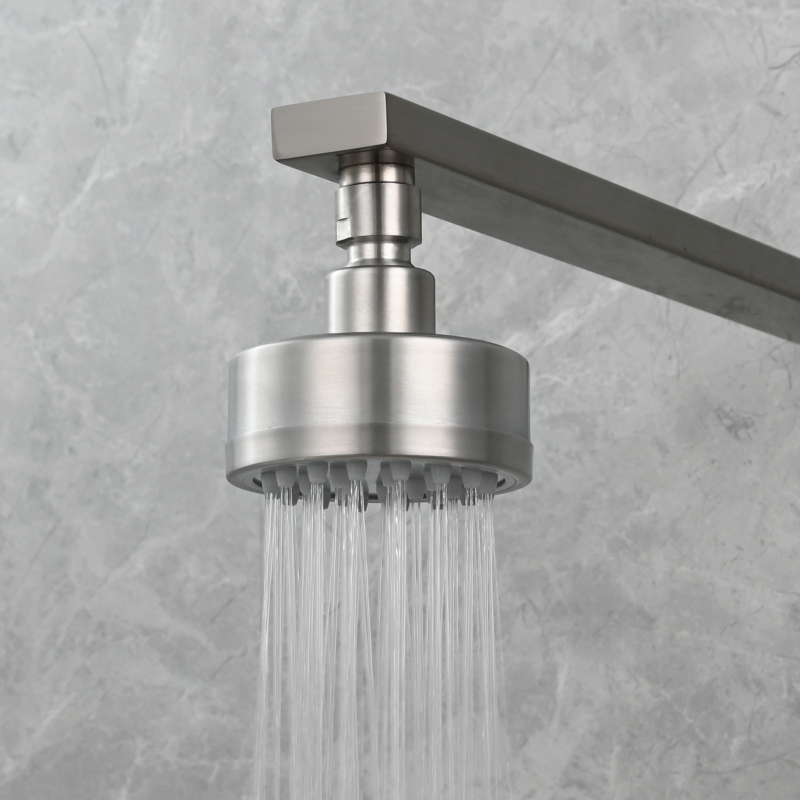 Tecmolog Stainless Steel Brushed Nickel Shower Head, Pressurized Water Saving and 360°  Rotate Shower Head