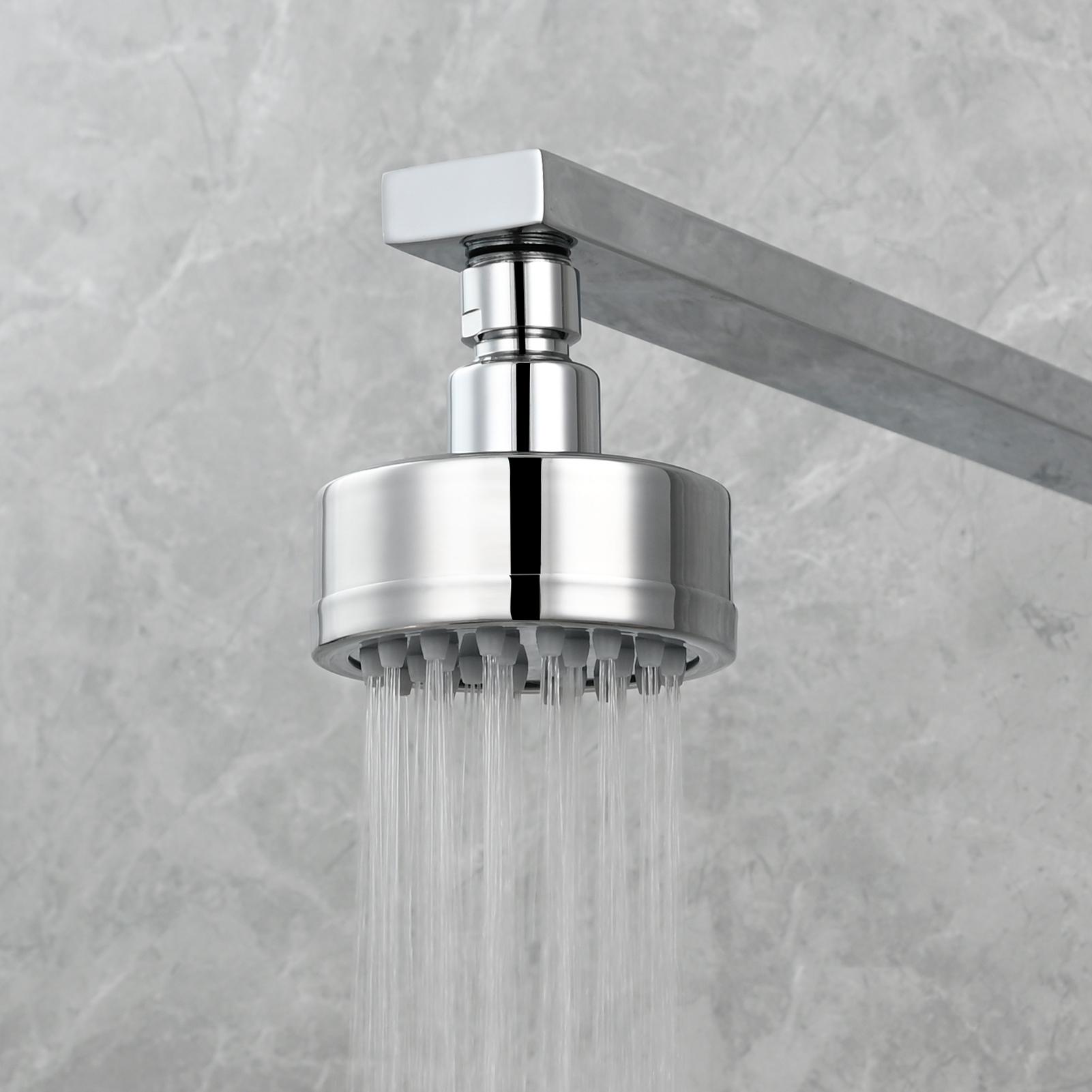 Tecmolog Stainless Steel Brushed Nickel Shower Head, Pressurized Water Saving and 360°  Rotate Shower Head