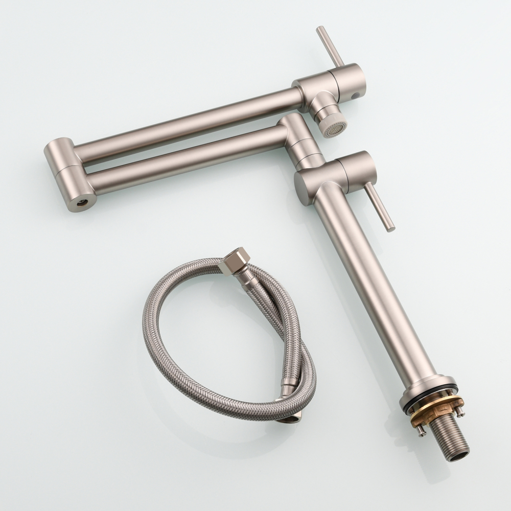 Tecmolog Brass Deck Mounted Kitchen Faucet Modern Modern Commercial Folding Faucet for Sink Faucet with Dual Handle