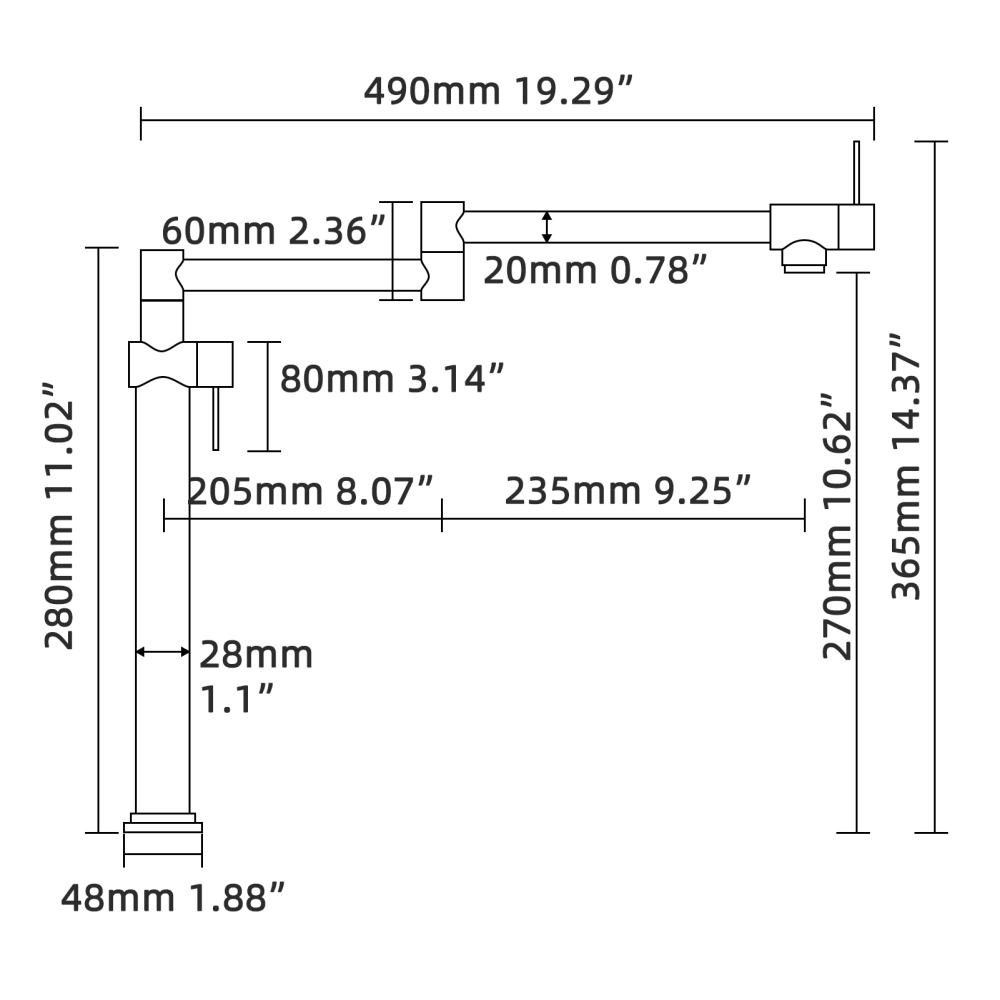 Tecmolog Brass Deck Mounted Kitchen Faucet Modern Modern Commercial Folding Faucet for Sink Faucet with Dual Handle