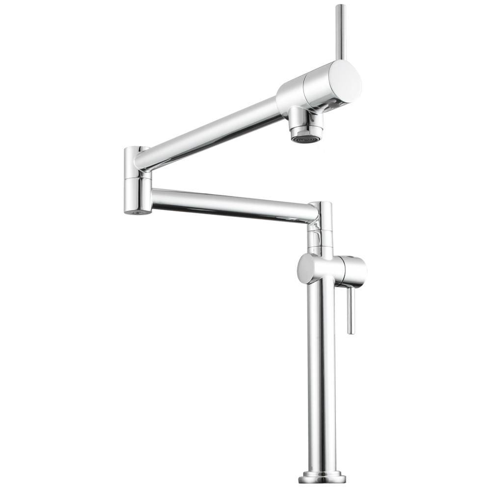 Tecmolog Brass Deck Mounted Kitchen Faucet Modern Modern Commercial Folding Faucet for Sink Faucet with Dual Handle