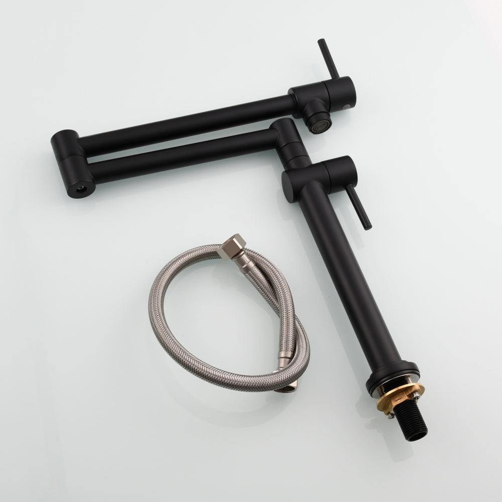 Tecmolog Brass Deck Mounted Kitchen Faucet Modern Modern Commercial Folding Faucet for Sink Faucet with Dual Handle