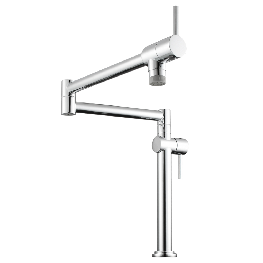 Tecmolog Brass Deck Mounted Kitchen Faucet Modern Modern Commercial Folding Faucet for Sink Faucet with Dual Handle