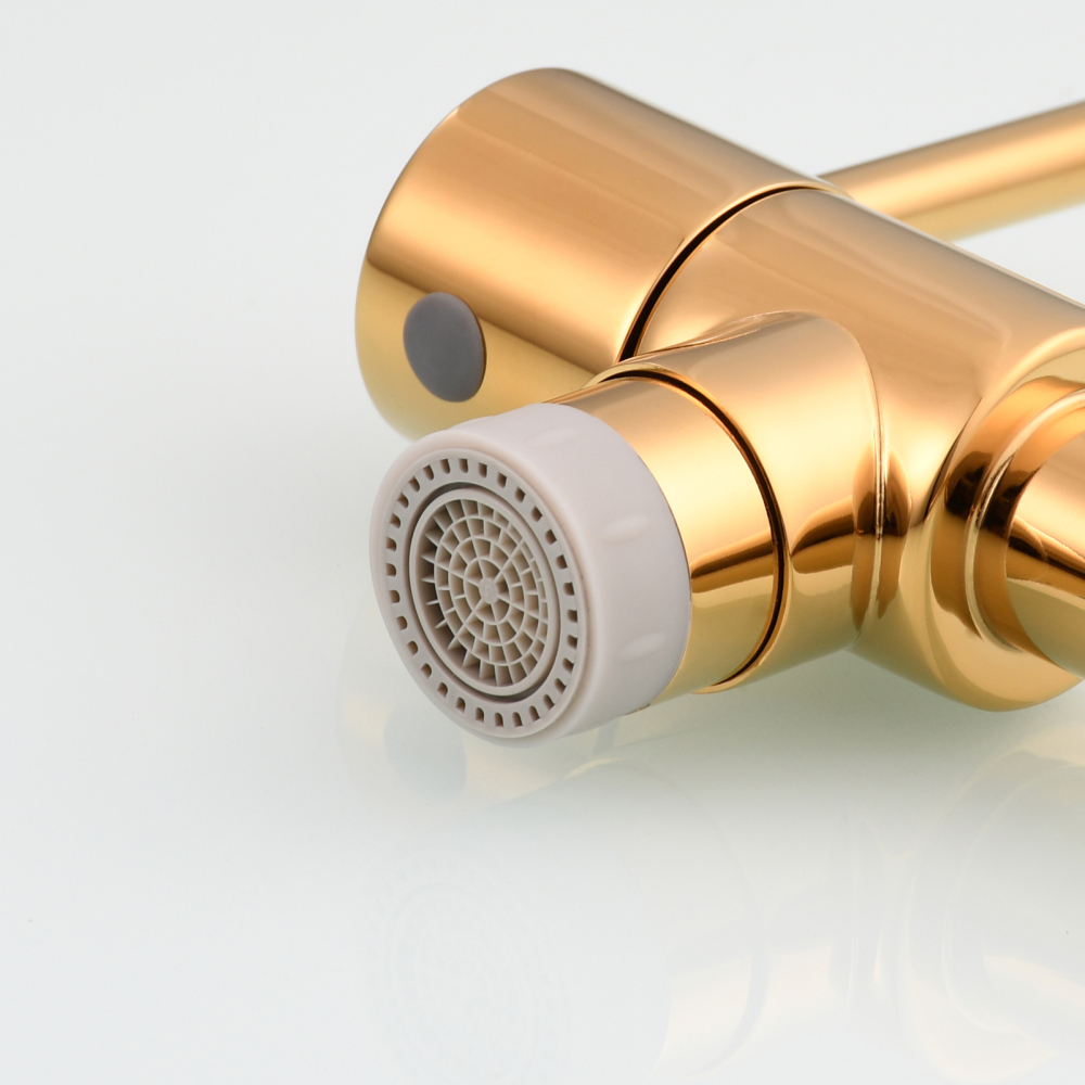 Tecmolog Brass Deck Mounted Kitchen Faucet Modern Modern Commercial Folding Faucet for Sink Faucet with Dual Handle