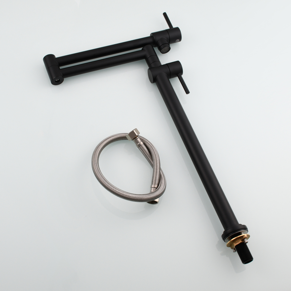 Tecmolog Brass Deck Mounted Kitchen Faucet Modern Modern Commercial Folding Faucet for Sink Faucet with Dual Handle